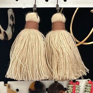 Cream Tassel Earrings